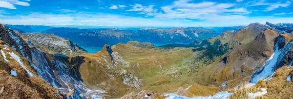 Klippiga Landskap Längs Schynige Platte First Vandringsled Schweiz — Stockfoto