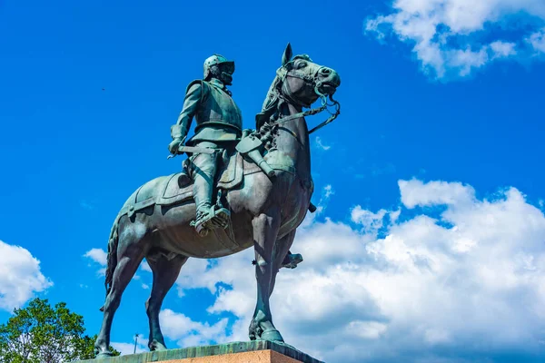 Hussar statue at the central square at Eskjo, Sweden.