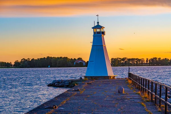 stock image Lighthouse at Swedish town Vadstena.