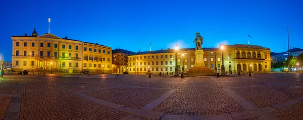 瑞典哥德堡古斯塔夫阿道夫广场日落 — 图库照片