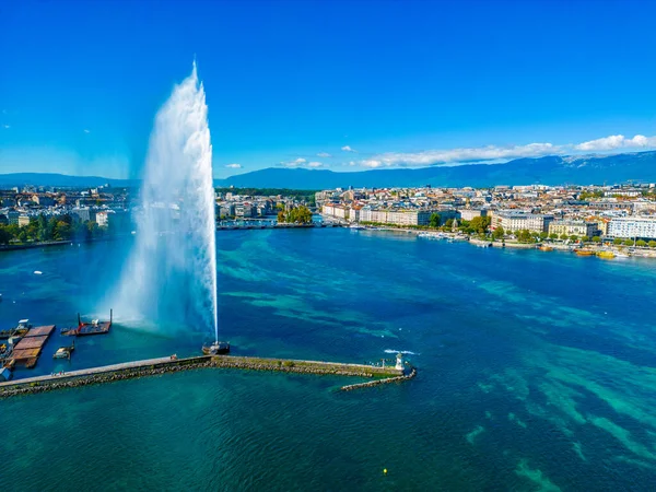 Panorama Vista Cidade Suíça Genebra — Fotografia de Stock