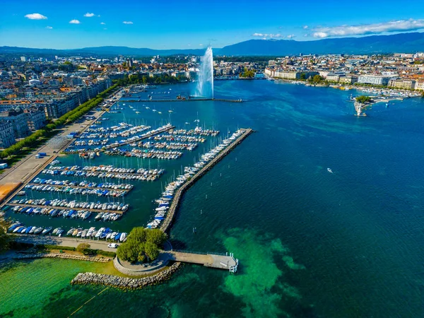 Panorama Vista Cidade Suíça Genebra — Fotografia de Stock