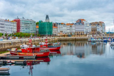 A Coruna, İspanya, 11 Haziran 2022: A Coruna, İspanya Limanı.