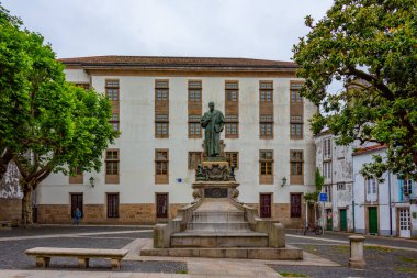 Santiago de Compostela, Spain, June 11, 2022: Praza de Mazarelos square at Santiago de Compostela, Spain. clipart