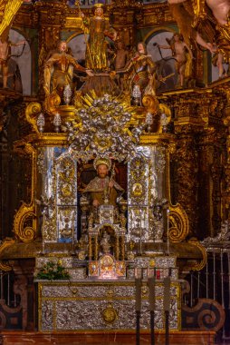 Santiago de Compostela, İspanya, 11 Haziran 2022: İspanya 'daki Santiago de Compostela Katedrali' nin içi.