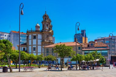 Pontevedra, İspanya, 10 Haziran 2022: Pontevedra, İspanya 'daki Iglesia de la Virgen Peregrina Kilisesi.