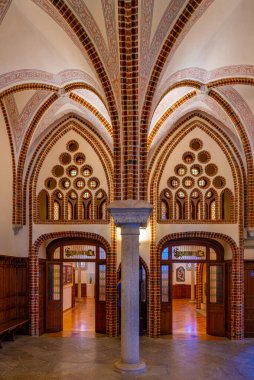 Astorga, İspanya, 9 Haziran 2022: İspanya 'nın Astorga kentindeki Gaud Sarayı .