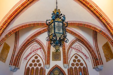 Astorga, İspanya, 9 Haziran 2022: İspanya 'nın Astorga kentindeki Gaud Sarayı .