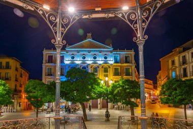 Segovia, İspanya, 7 Haziran 2022: Segovia, İspanya Plaza Belediye Başkanının Gece Görüşü.