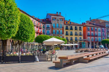 Burgos, İspanya, 4 Haziran 2022: Burgos İspanya Plaza Belediye Başkanı manzarası