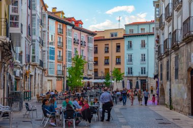 Burgos, İspanya, 3 Haziran 2022: Burgos, İspanya 'da gece hayatı.