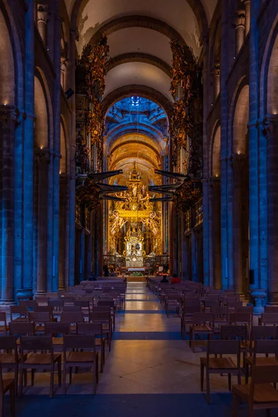 stock image Santiago de Compostela, Spain, June 11, 2022: Interior of the Cathedral of Santiago de Compostela in Spain.