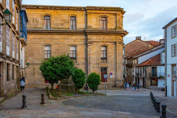 Santiago Compostela Espanha Junho 2022 Vista Pôr Sol Uma Rua — Fotografia de Stock