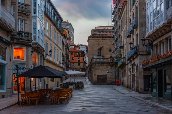 stock image Ourense, Spain, June 10, 2022: Sunrise view of a street in Ourense, Spain.