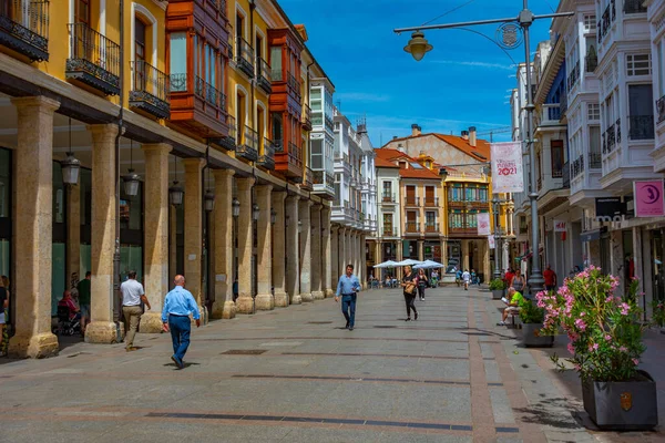 stock image Palencia, Spain, June 7, 2022: Calle Mayor Principal in the historical center of Palencia, Spain.