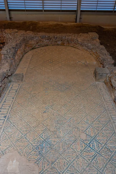stock image Soria, Spain, June 5, 2022: Ancient mosaics at Villa Romana La Dehesa near Soria, Spain.