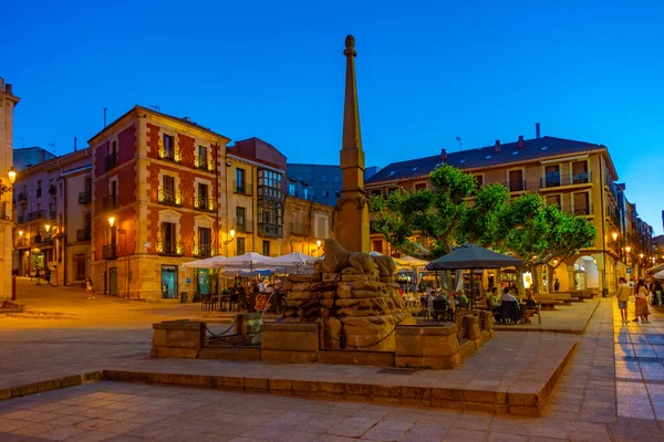 Soria Spanien Juni 2022 Nachtansicht Der Plaza Mayor Soria Spanien — Stockfoto