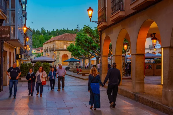 stock image Soria, Spain, June 4, 2022: Nightlife on a street at Soria Spain