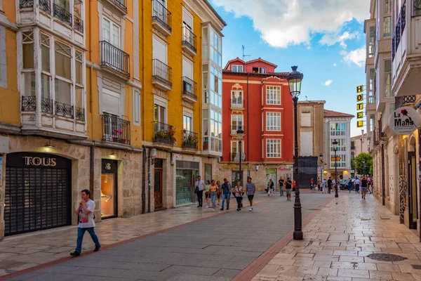 stock image Burgos, Spain, June 3, 2022: Nightlife on a street at Burgos Spain