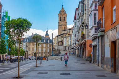 Vitoria Gasteiz, İspanya, 3 Haziran 2022: İspanya 'nın Vitoria Gasteiz kentindeki San Vicente Martir Kilisesi.
