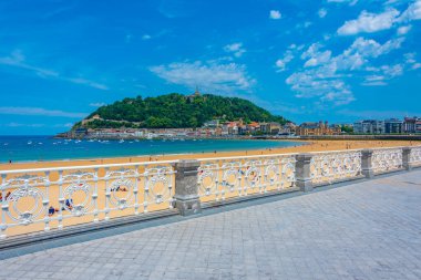 San Sebastian, Spain, June 2, 2022: View of seaside promenade at San Sebastian, Spain. clipart