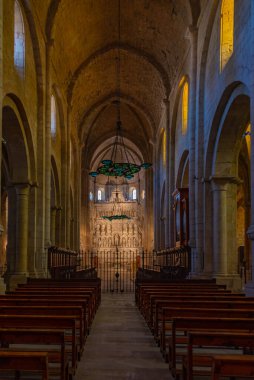 Poblet, İspanya, 29 Mayıs 2022: İspanya Santa Maria de Poblet Manastırı.