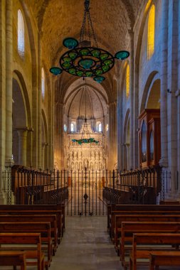 Poblet, İspanya, 29 Mayıs 2022: İspanya Santa Maria de Poblet Manastırı.