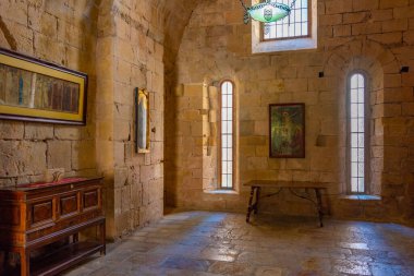 Poblet, İspanya, 29 Mayıs 2022: İspanya Santa Maria de Poblet Manastırı.