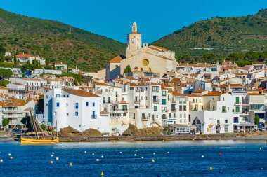 Cadaques, Spain, May 28, 2022: Panorama view of Spanish village Cadaques. clipart