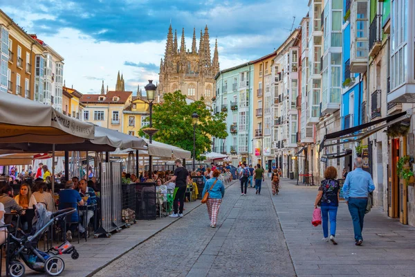 stock image Burgos, Spain, June 3, 2022: Nightlife at Plaza Huerto del Rey in Burgos, Spain.