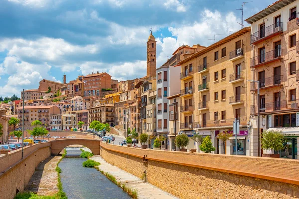 stock image Tarazona, Spain, May 30, 2022: Riverside of river Queiles running through center of Tarazona, Spain.