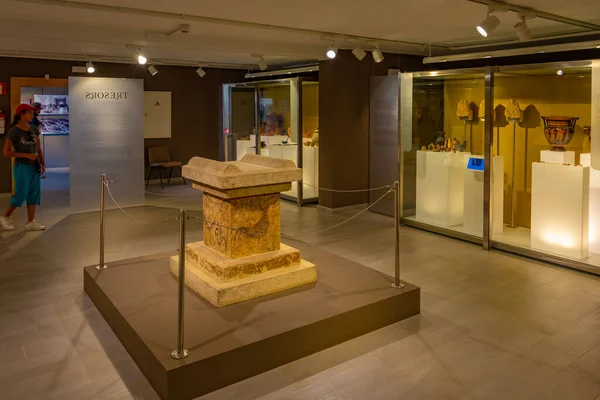 Escala Spain May 2022 Artifacts Museum Roman Ruins Ancient Site — стокове фото