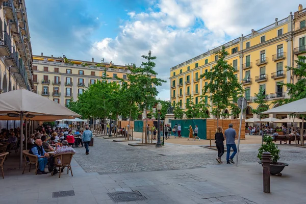 Girona Spanya Mayıs 2022 Spanya Nın Girona Kentindeki Plaza Independenceia — Stok fotoğraf