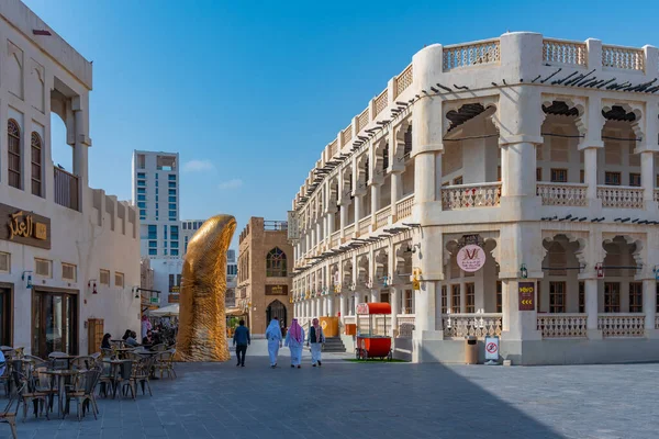 stock image Doha, Qatar, January 17, 2022: Traditional marketplace at souq waqif in Doha, Qatar.
