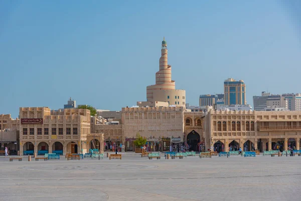 Doha Katar 2022 Január Fanar Masjid Mecset Hagyományos Piac Souq — Stock Fotó