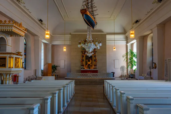 Ekenas Finland Juli 2022 Interiør Ekenas Kirke Finland Solskinnsdag – stockfoto