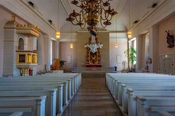 Ekenas Finlândia Julho 2022 Interior Igreja Ekenas Finlândia Durante Dia — Fotografia de Stock
