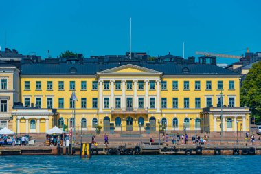 Helsinki, Finlandiya, 21 Temmuz 2022: Helsinki, Finlandiya 'daki başkanlık sarayının manzarası .