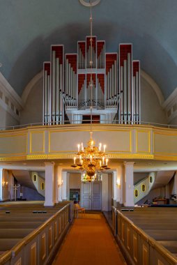 Jakobstad, Finlandiya, 23 Temmuz 2022: Jakobstad, Finlandiya 'daki Pedersore Kilisesi' nin İçişleri.