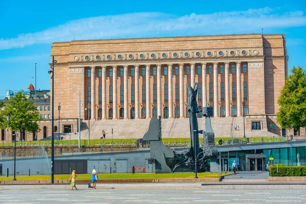 Helsingfors Den Juli 2022 Riksdagshuset Huvudstaden Helsingfors — Stockfoto