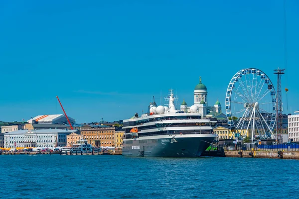 Helsinki Finlande Juillet 2022 Vue Bateau Croisière Ancré Dans Port — Photo