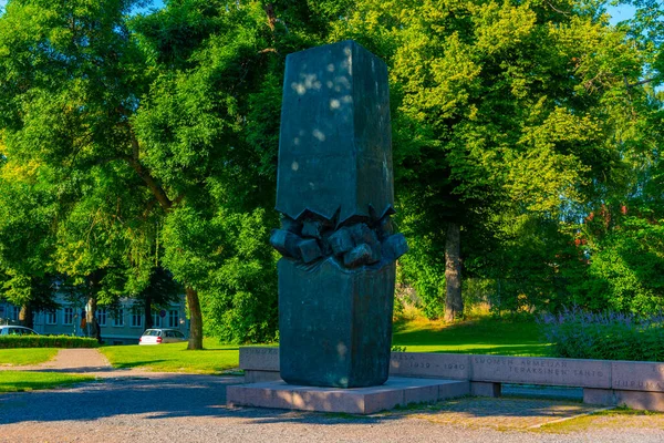 Hameenlinna Finlandia Lipca 2022 Pomnik Armii Fińskiej Hameenlinna — Zdjęcie stockowe