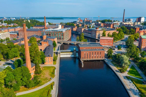 Tampere Finland July 2022 Aerial View Brick Buildings Alongside Tammerkoski — Stock Photo, Image