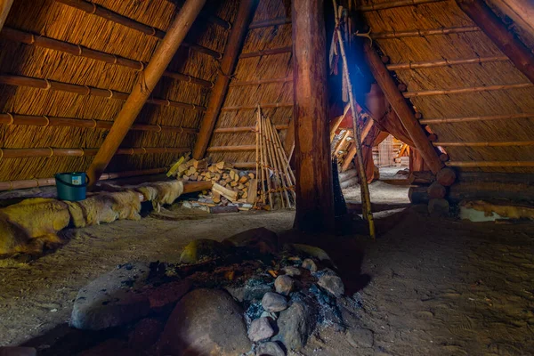 stock image Oulu, Finland, July 23, 2022: Interior of Kierikki Stone Age Centre in Finland.