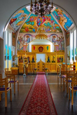 Lintula, Finlandiya, 25 Temmuz 2022: Finlandiya 'daki Lintula Ortodoks Manastırı.