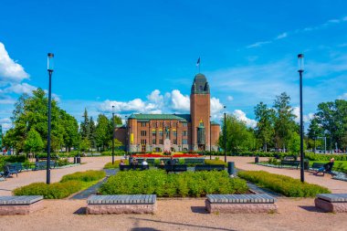 Joensuu, Finlandiya, 25 Temmuz 2022: Joensuu Belediye Tiyatrosu, Finlandiya.