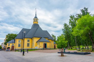 Lappeenranta, Finlandiya, 26 Temmuz 2022: Lappeenranta, Finlandiya 'daki St. Mary' s Lappee Kilisesi.