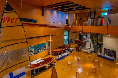 Kotka, Finlandiya, 27 Temmuz 2022: Finlandiya 'nın Kotka kentindeki Denizcilik Merkezi Vellamo' da sergi.