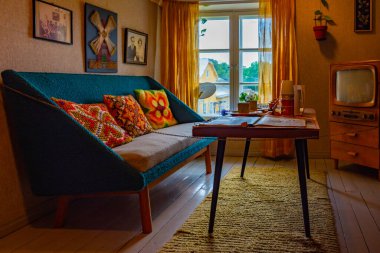 Fiskars, Finlandiya, 28 Temmuz 2022: Fiskars, Finlandiya 'daki eski fabrikaların iç yapıları.