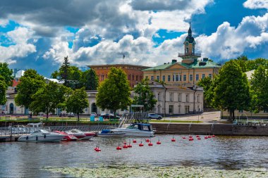 Pori, Finlandiya, 29 Temmuz 2022: Finlandiya 'daki Pori marinası.